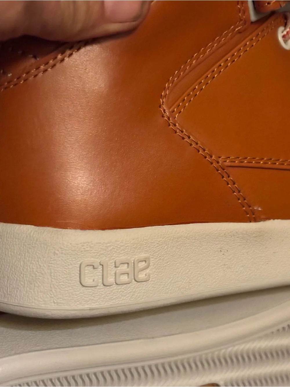CLAE Khan Leather Moccasin High Top Sneaker Boots Caramel Brown Lace Up Chukka 8